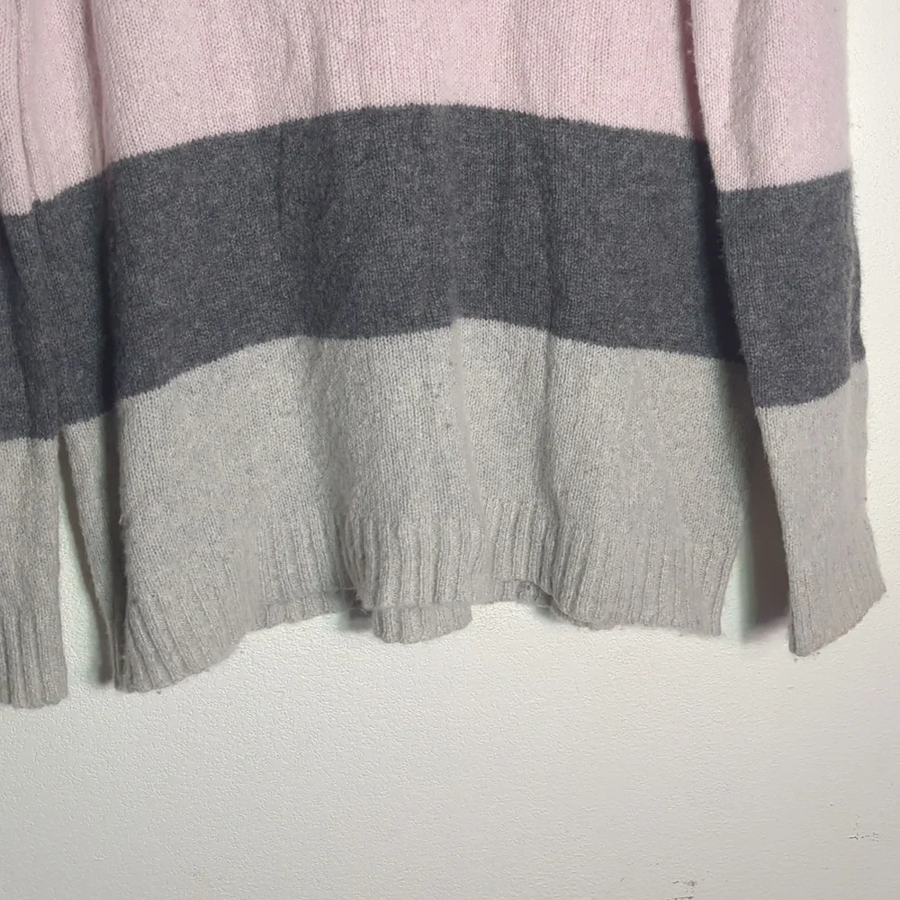 Bloomingdale's Womens‎ Sweater 100% Cashmere Striped Pastel Easter Cozy Medium